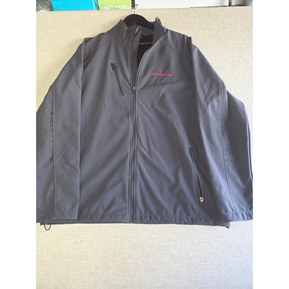 Porsche Soft Shell Jacket Mens XL Gray Full Zip Embroidered Logo Port Authority
